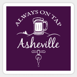 Always On Tap - Asheville Beer - WO Purple-Maroon 22 Sticker